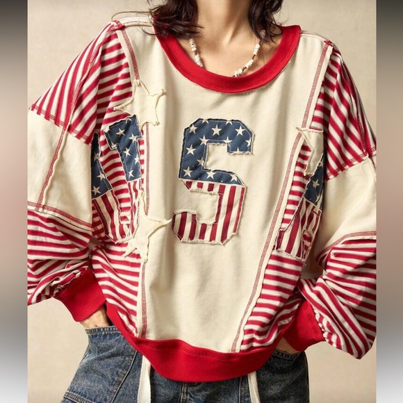 Sweaters - Patriotic USA Flag Sweatshirt